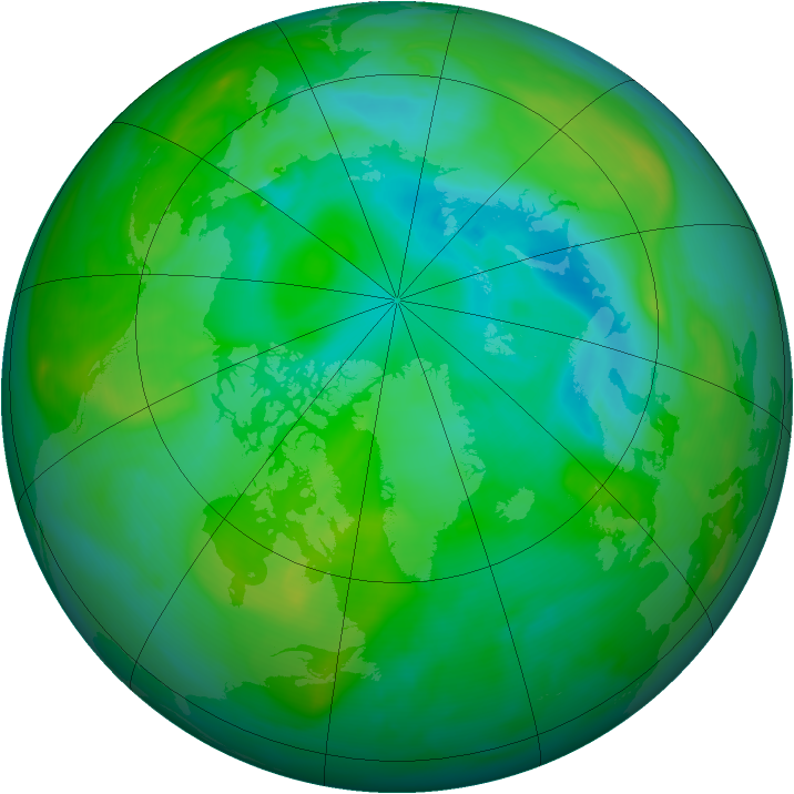 Arctic ozone map for 09 August 2006